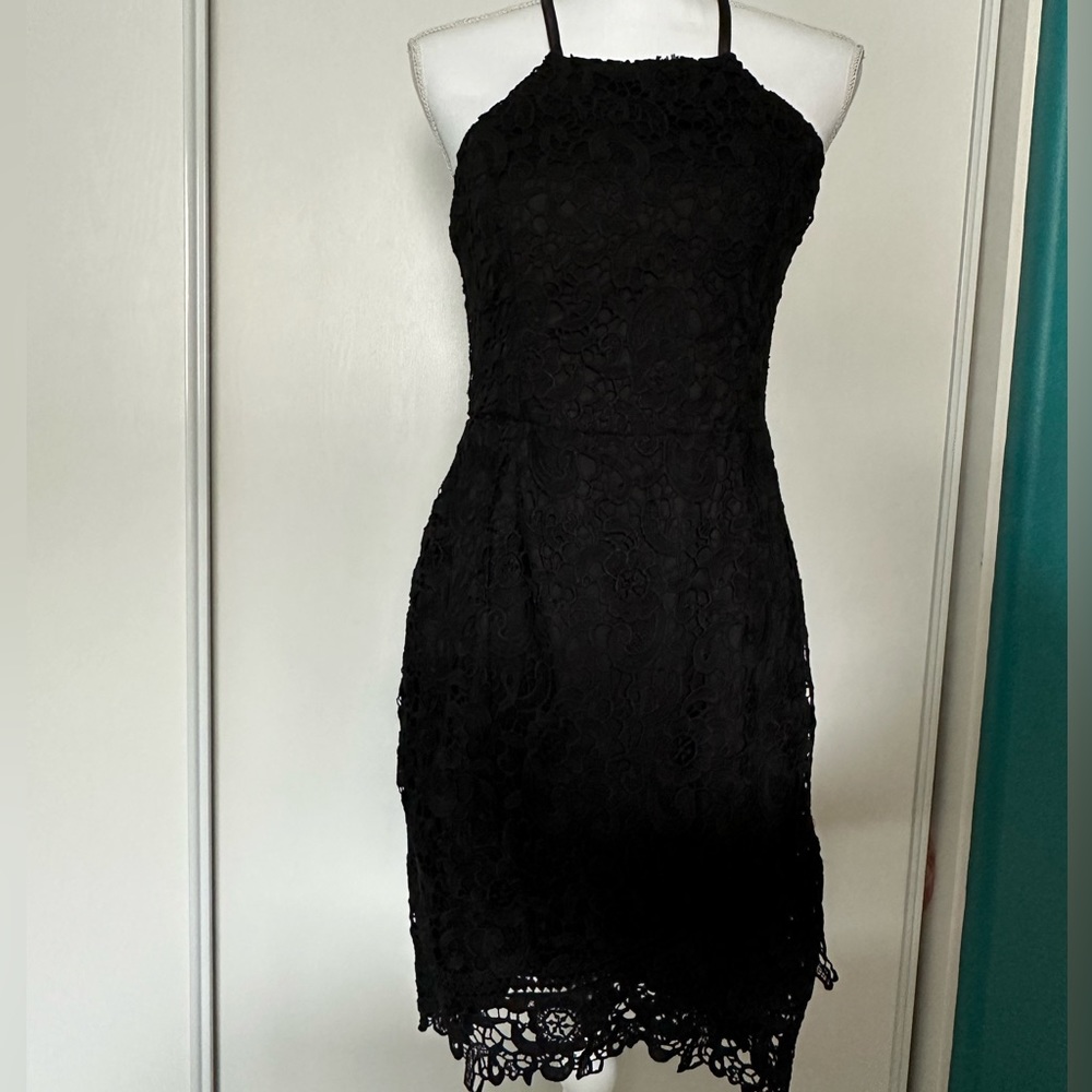 Francesca’s Collections Black Halter Dress